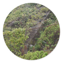 Some Plant-Overgrown Steps At Alcatraz Prison Park Round Sticker