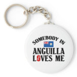 Somebody In Anguilla Loves Me Key Chains