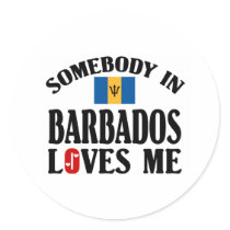 Somebody In Barbados Round Sticker