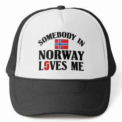 Somebody In Norway Trucker Hat by teyes143