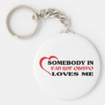 Somebody in San Luis Obispo loves me t shirt Keychains