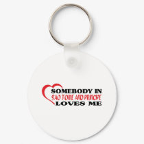Somebody in Sao Tome and Principe Loves Me keychains