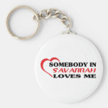 Somebody in Savannah loves me t shirt Key Chain