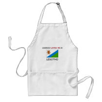 Somebody Loves Me In LESOTHO aprons by flagshirt Somebody Loves Me In LESOTHO aprons
