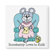 Somebunny Loves to Knit magnets