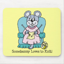 Somebunny Loves to Knit mousepads