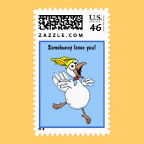Somebunny loves you! Postage Stamp. by graphicdoodles Somebunny loves you! Postage Stamp.