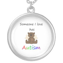 Someone I love has autism (boy bear) Custom Necklace