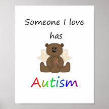 Someone I love has autism (boy bear) Print