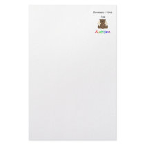 Someone I love has autism (boy bear) Stationery