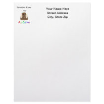 Someone I love has autism (girl bear) Customized Letterhead