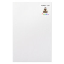 Someone I love has autism (girl bear) Stationery Paper