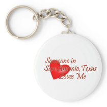 Someone in San Antonio Texas Loves Me Key Chain