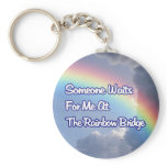 SOMEONE WAITS FOR ME AT THE RAINBOW BRIDGE DOG CAT KEYCHAIN