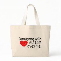 Someone With Autism Loves Me (Hrt) Tote Bags