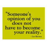 Someone's Opinion... motivational postcard