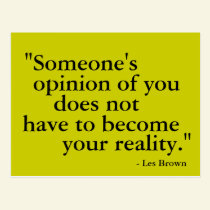 Someone's Opinion... motivational postcard postcards