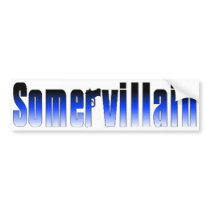 Somervillain Blue Bumper Sticker bumper stickers