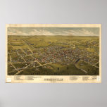 Somerville New Jersey 1882 Antique Panoramic Map posters