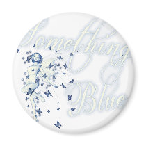 Something Blue Butterfly Fairy - Vintage Cyanotype Fridge Magnets