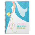 Something Blue Damask Wedding Planner Journal Spiral Note Book