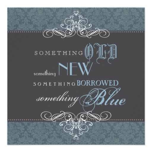 Something Blue Elegant Bridal Shower Invitation