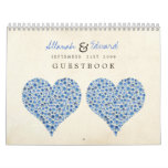 Something Blue Heart Roses Wedding Guest Sign Book Wall Calendar