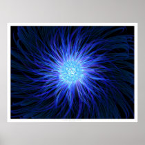 blue, tentacles, glowing, abstract, desktop wallpaper, Poster with custom graphic design