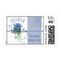Something blue wedding shower postage
