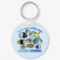 Something Fishy About Scuba Round Keychain
