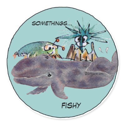 Somethings Fishy Cartoon Whale Friends Stickers by zooogle