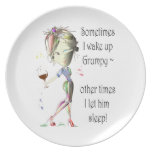 Sometimes I wake up grumpy, funny saying gifts Party Plate