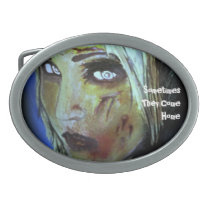 'Sometimes They Come Home' Zombie Belt Buckle