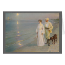 Sommeraften ved Skagens (Moonlit Summer Beach) Greeting Cards