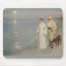 Sommeraften ved Skagens (Moonlit Summer Beach) Mouse Pads