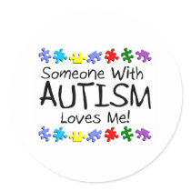 Somone With Autism Loves Me (PP) stickers by CelebrationZazzle Somone With Autism Loves Me (PP) stickers