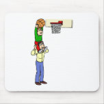 Son and Dad playing basketball Mouse Pad