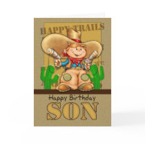 Son Cowboy Birthday Card - Rootin' Tootin' Birthda