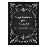 Son & Daughter In Law Congratulations Chalkboard Greeting Card
