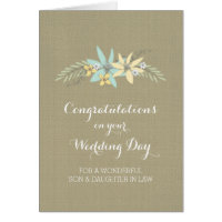Son Daughter In Law Congratulations Spring Floral Greeting Card