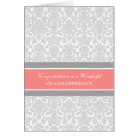 Son & Daughter In Law Wedding Congratulations Gray Greeting Card