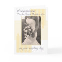 Son & Daughter in Law Wedding day cream congratula cards