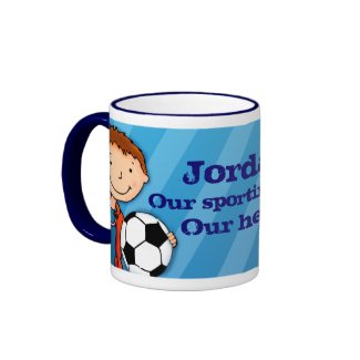 Son football soccer hero mug blue mug