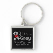 Son - Gray Ribbon Awareness Keychains
