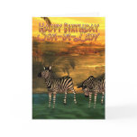 Son-in-Law Birthday Card Zebras In Water