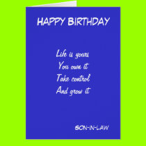 Son-in-law motivational birthday greeting cards cards