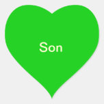 "Son" Photo Label Heart Stickers