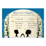 Sonata Lesbian Wedding RSVP with Meal Choices invitations