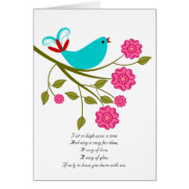 Songbird I Love You, I Miss You Poetry Card cards