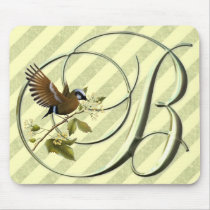 Songbird Initial B mousepads by initials Songbird Initial B mousepads